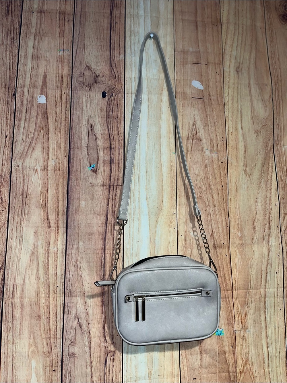 Mix No. 6 Light Gray Crossbody Bag with Chain Strap